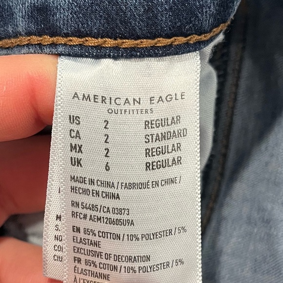 American Eagle Hi-Rise Skinny Jeans 360 Super Stretch Medium Wash Blue Size 2 - Picture 8 of 11
